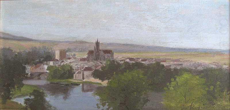 Adrien Lavieille Vue de Moret-sur-Loing oil painting picture